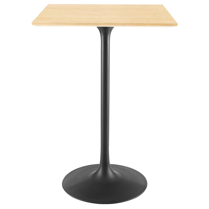 Lippa 28" Square Wood Grain Bar Table