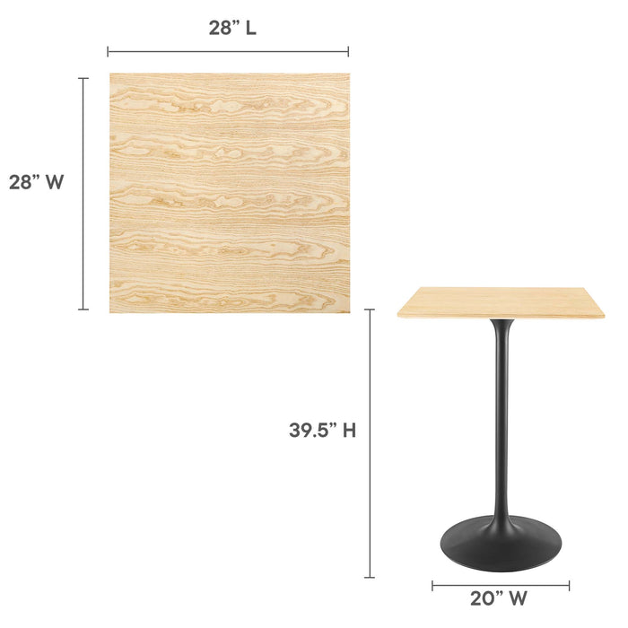 Lippa 28" Square Wood Grain Bar Table