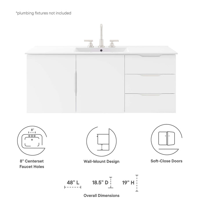 Vitality 48" Double or Single Sink Compatible (Not Included) Bathroom Vanity Cabinet