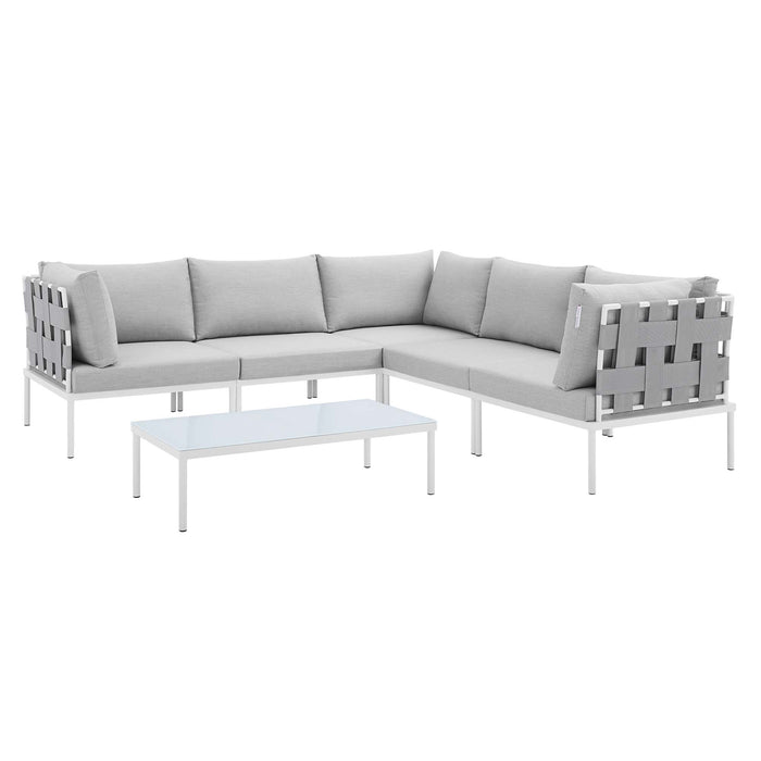 Harmony 6-Piece  Sunbrella® Outdoor Patio Aluminum Sectional Sofa Set