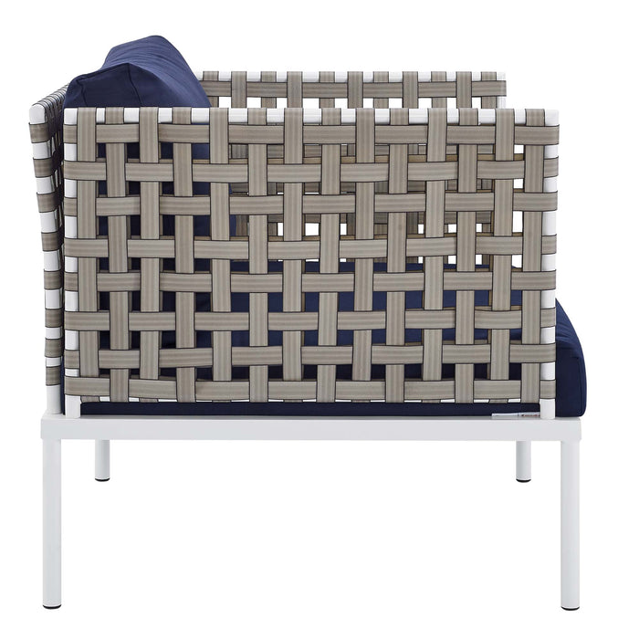 Harmony 6-Piece  Sunbrella® Basket Weave Outdoor Patio Aluminum Seating Set