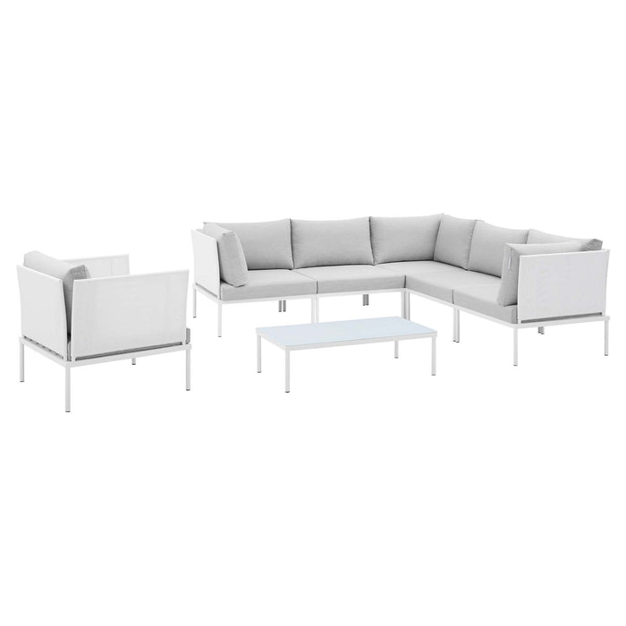 Harmony 7-Piece  Sunbrella® Outdoor Patio Aluminum Sectional Sofa Set