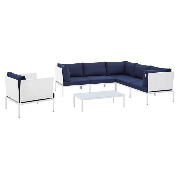 Harmony 7-Piece  Sunbrella® Outdoor Patio Aluminum Sectional Sofa Set