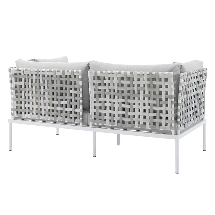 Harmony Sunbrella® Basket Weave Outdoor Patio Aluminum Loveseat