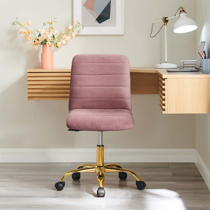 Ripple Armless Performance Velvet Office Chair