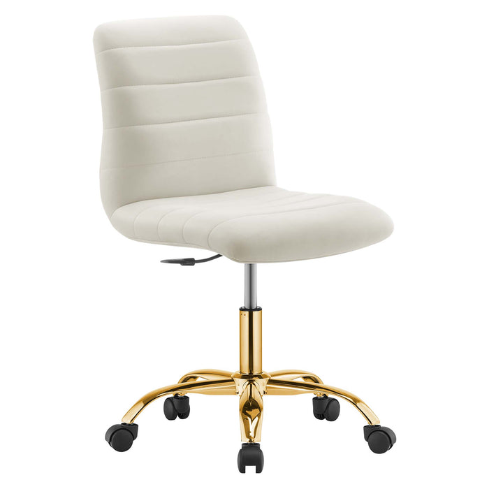 Ripple Armless Performance Velvet Office Chair