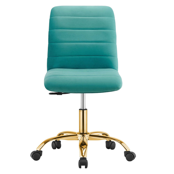 Ripple Armless Performance Velvet Office Chair