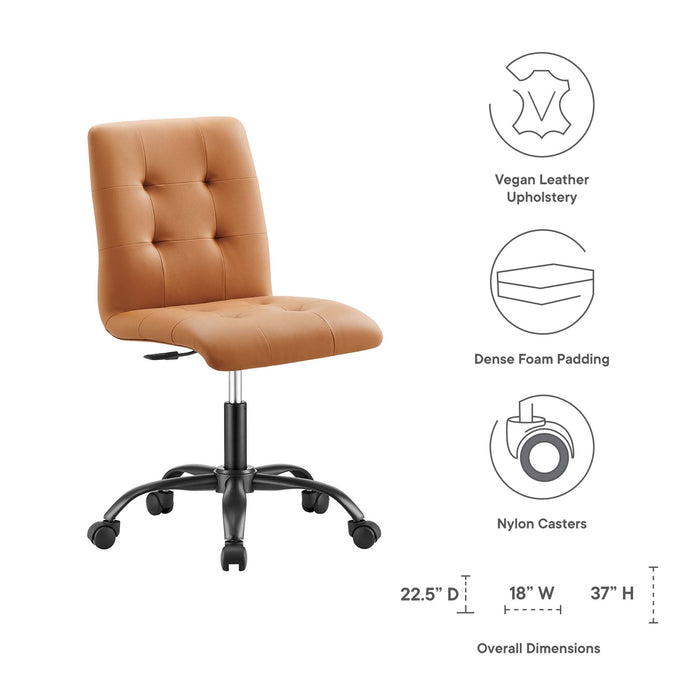 Prim Armless Vegan Leather Office Chair