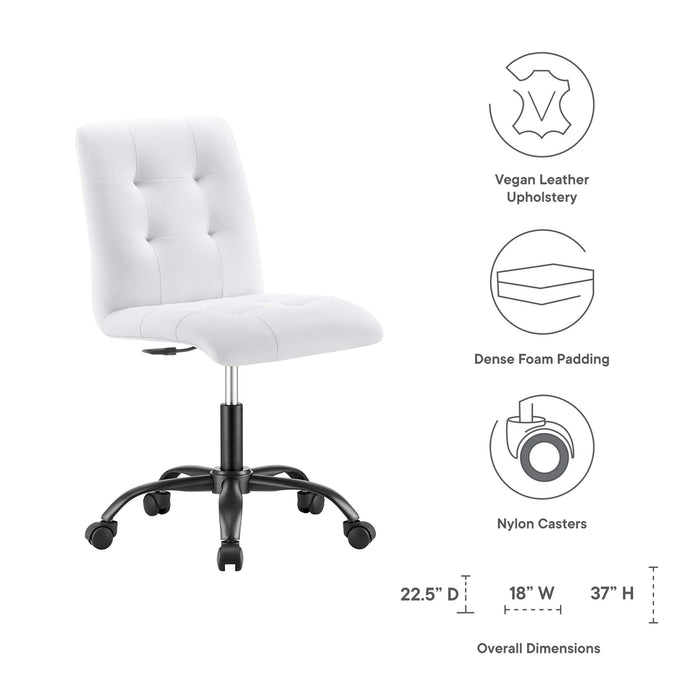 Prim Armless Vegan Leather Office Chair