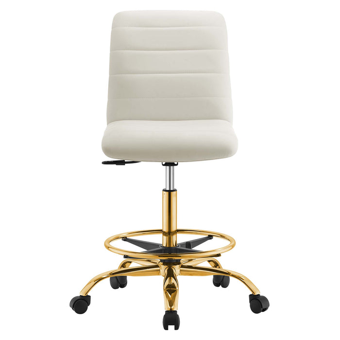 Ripple Armless Performance Velvet Drafting Chair