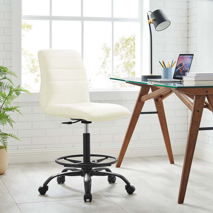 Ripple Armless Vegan Leather Drafting Chair