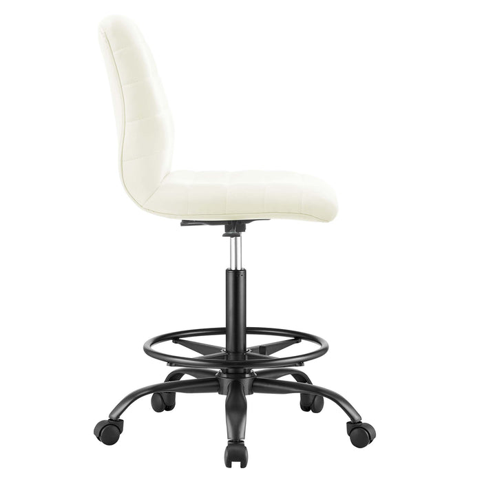 Ripple Armless Vegan Leather Drafting Chair