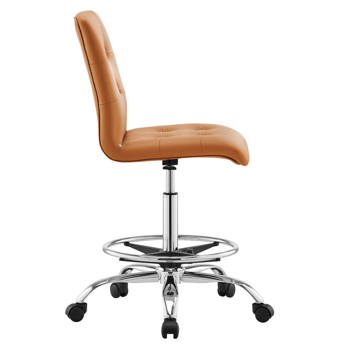 Prim Armless Vegan Leather Drafting Chair