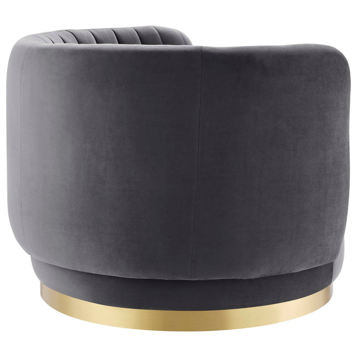 Embrace Tufted Performance Velvet Swivel Chair