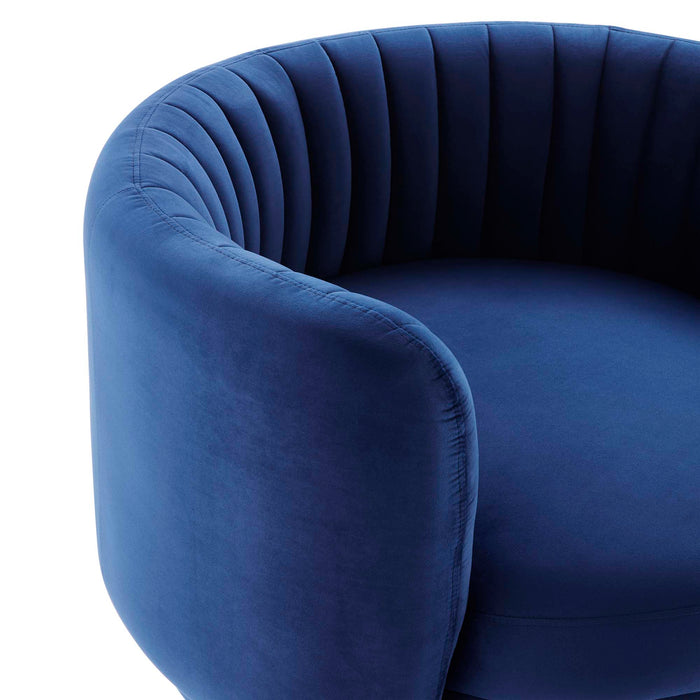 Embrace Tufted Performance Velvet Swivel Chair