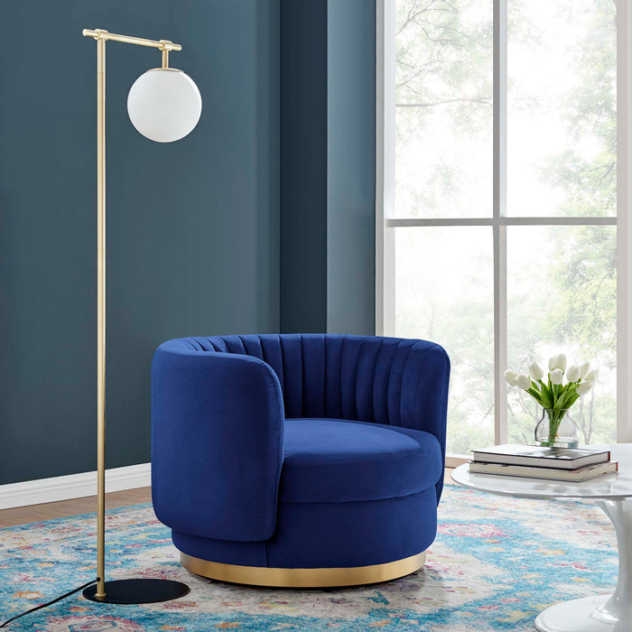 Embrace Tufted Performance Velvet Swivel Chair