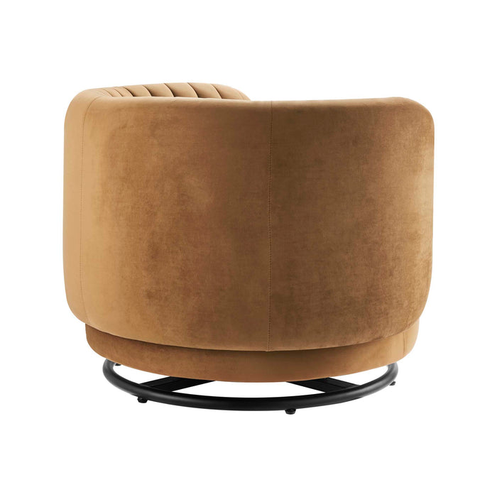 Embrace Tufted Performance Velvet Swivel Chair