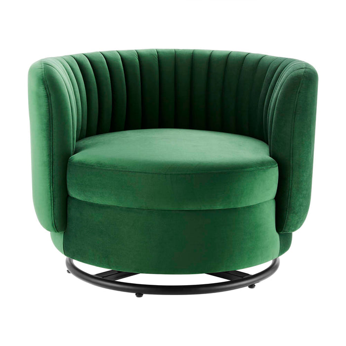 Embrace Tufted Performance Velvet Swivel Chair