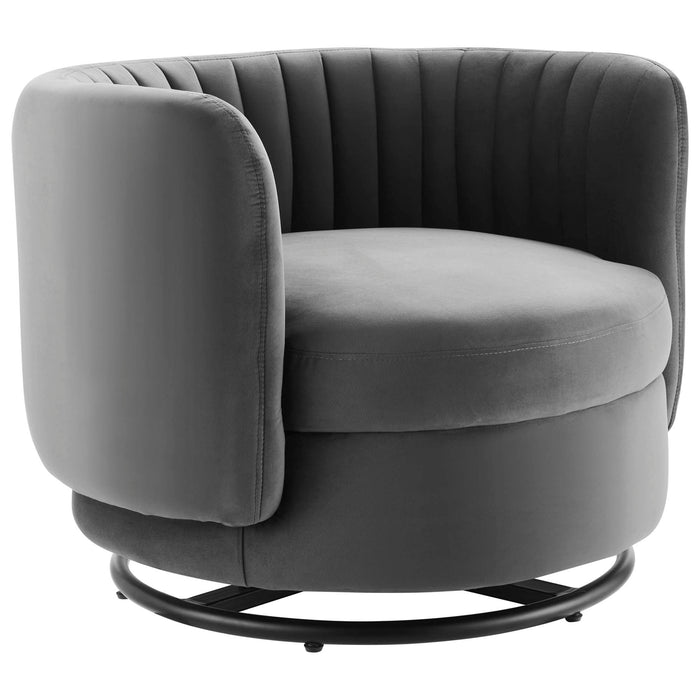 Embrace Tufted Performance Velvet Swivel Chair