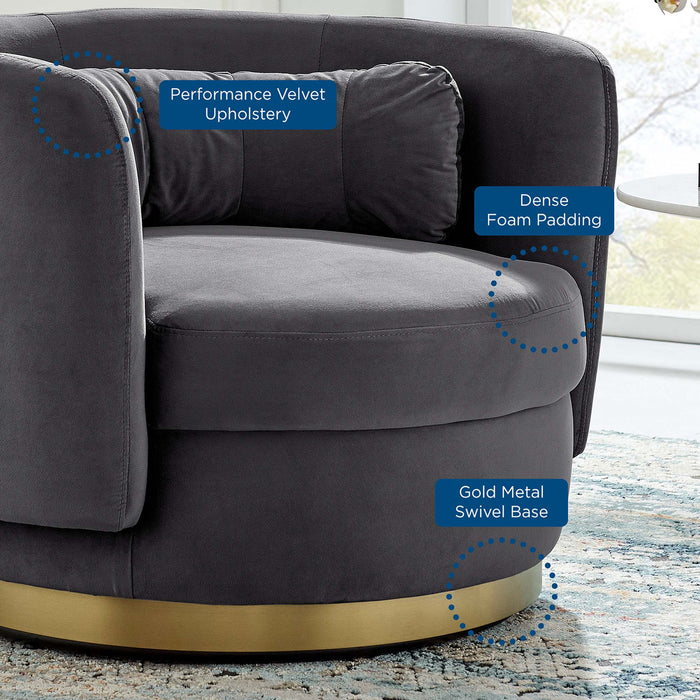 Relish Performance Velvet Swivel Chair