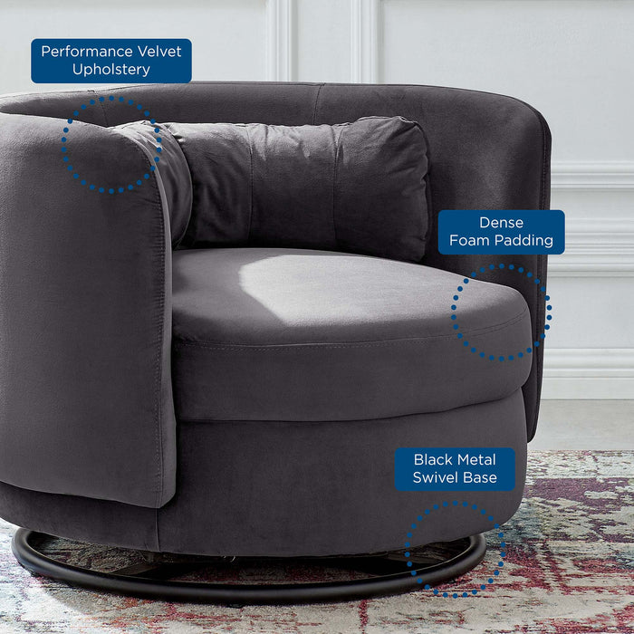 Relish Performance Velvet Swivel Chair