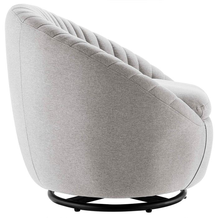 Whirr Tufted Fabric Swivel Chair