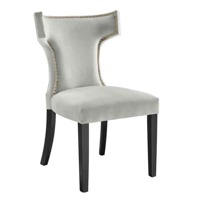 Curve Performance Velvet Dining Chairs - Set of 2