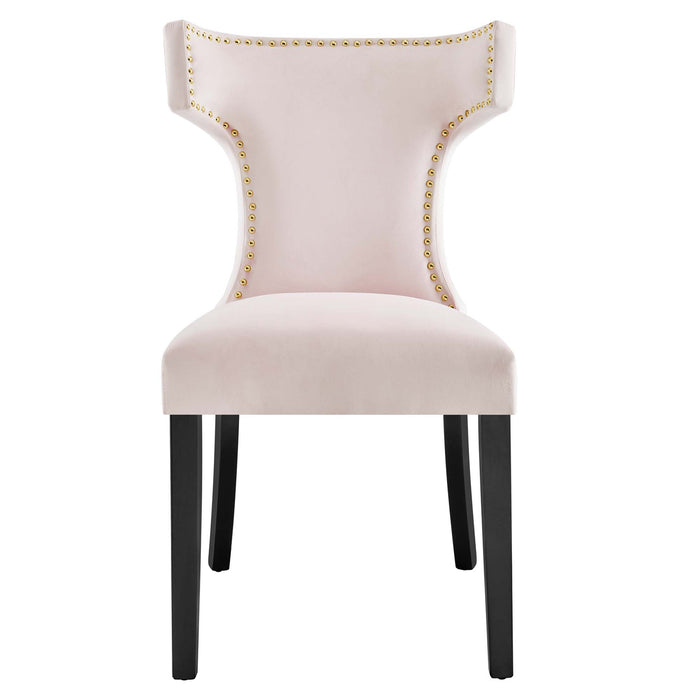 Curve Performance Velvet Dining Chairs - Set of 2