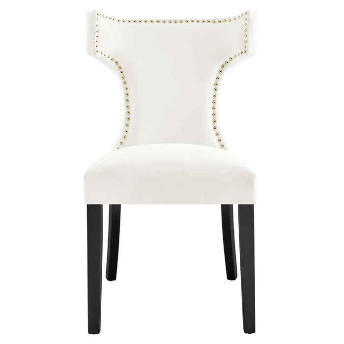 Curve Performance Velvet Dining Chairs - Set of 2