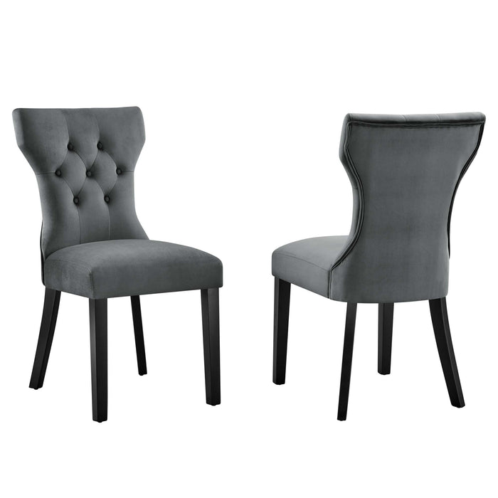 Silhouette Performance Velvet Dining Chairs - Set of 2