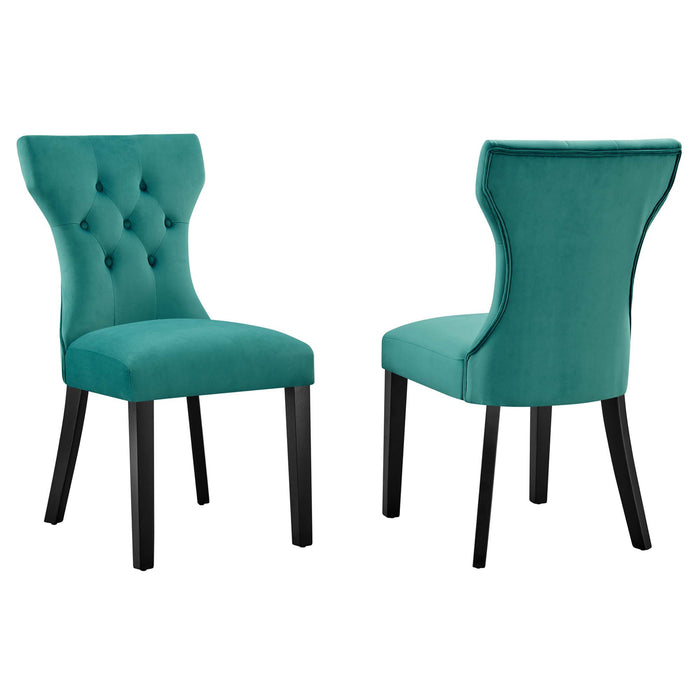 Silhouette Performance Velvet Dining Chairs - Set of 2