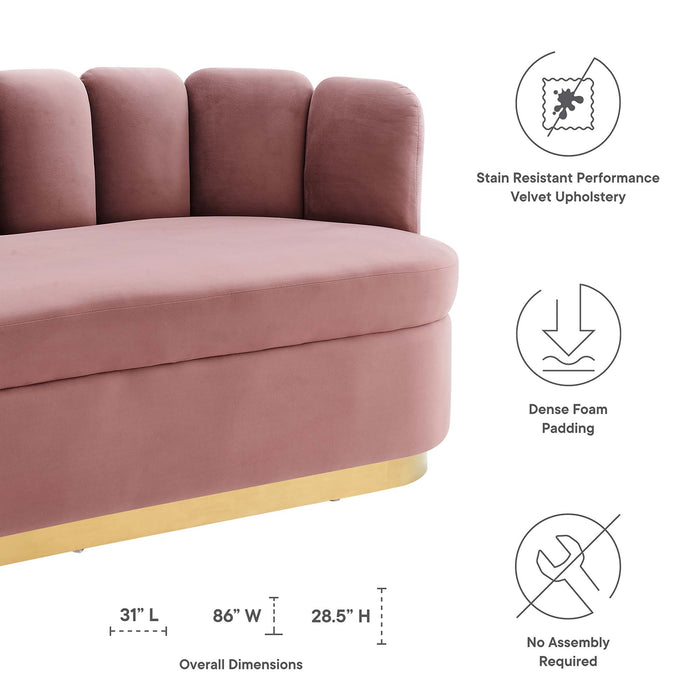 Victoria Channel Tufted Performance Velvet Sofa