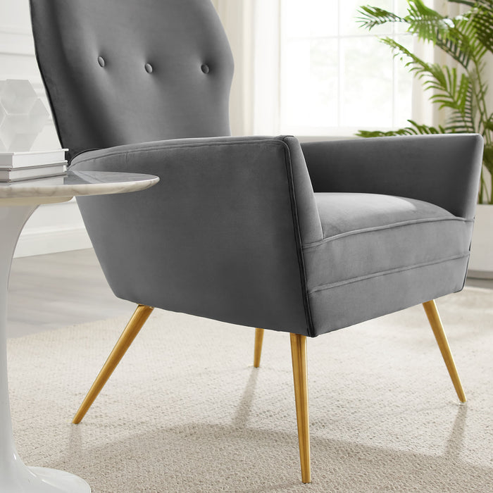 Renata Button Tufted Performance Velvet Armchair