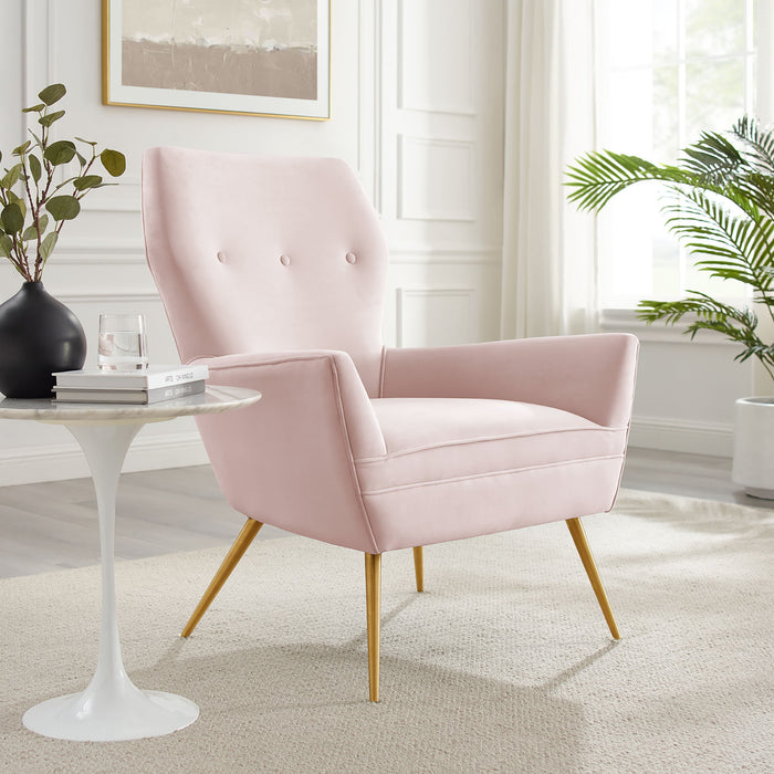 Renata Button Tufted Performance Velvet Armchair