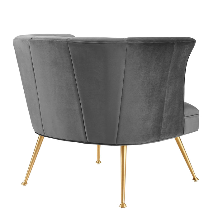 Veronica Channel Tufted Performance Velvet Armchair