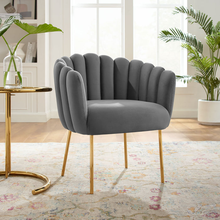 Sanna Channel Tufted Performance Velvet Armchair