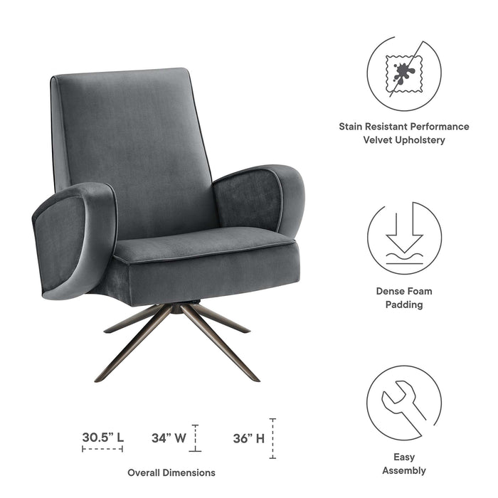 Superior Performance Velvet Swivel Chair