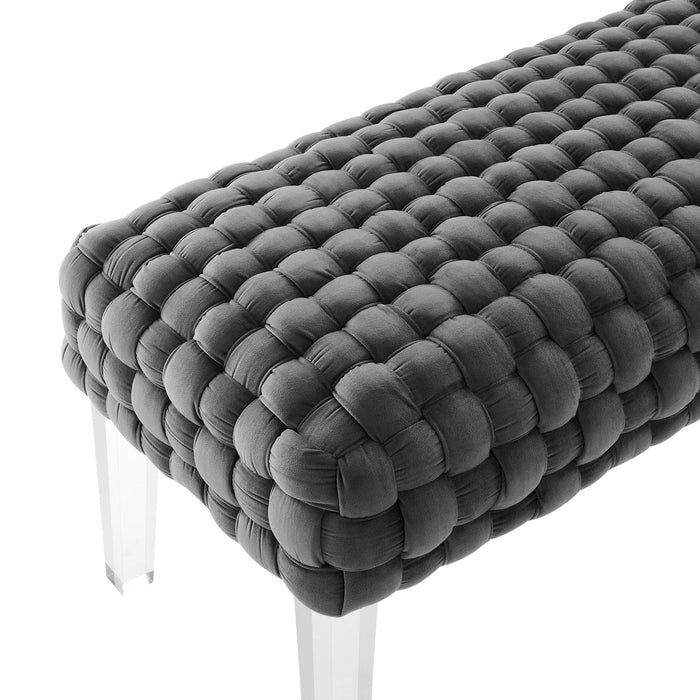 Prologue Woven Performance Velvet Ottoman