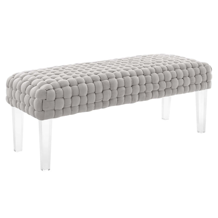 Prologue Woven Performance Velvet Ottoman