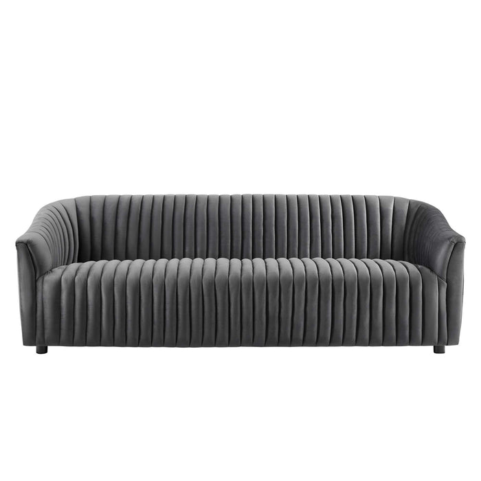 Announce Performance Velvet Channel Tufted Sofa