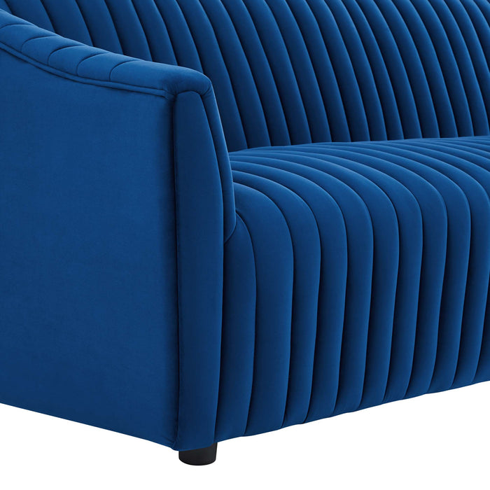 Announce Performance Velvet Channel Tufted Loveseat