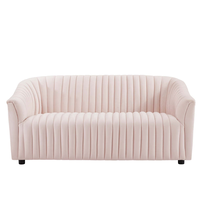 Announce Performance Velvet Channel Tufted Loveseat