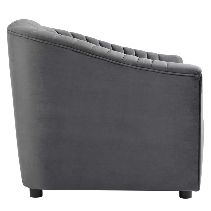 Announce Performance Velvet Channel Tufted Armchair