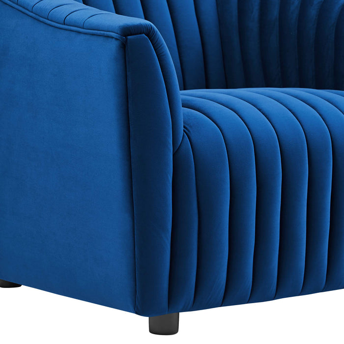 Announce Performance Velvet Channel Tufted Armchair