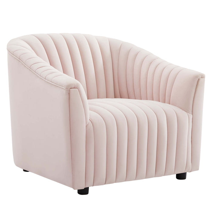 Announce Performance Velvet Channel Tufted Armchair