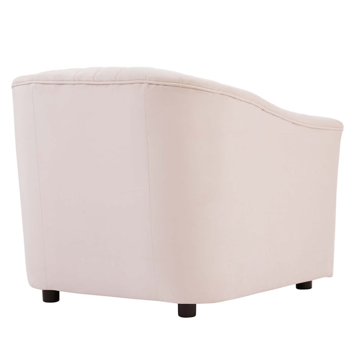 Announce Performance Velvet Channel Tufted Armchair