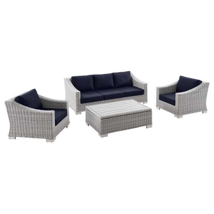 Conway 4-Piece Outdoor Patio Wicker Rattan Furniture Set