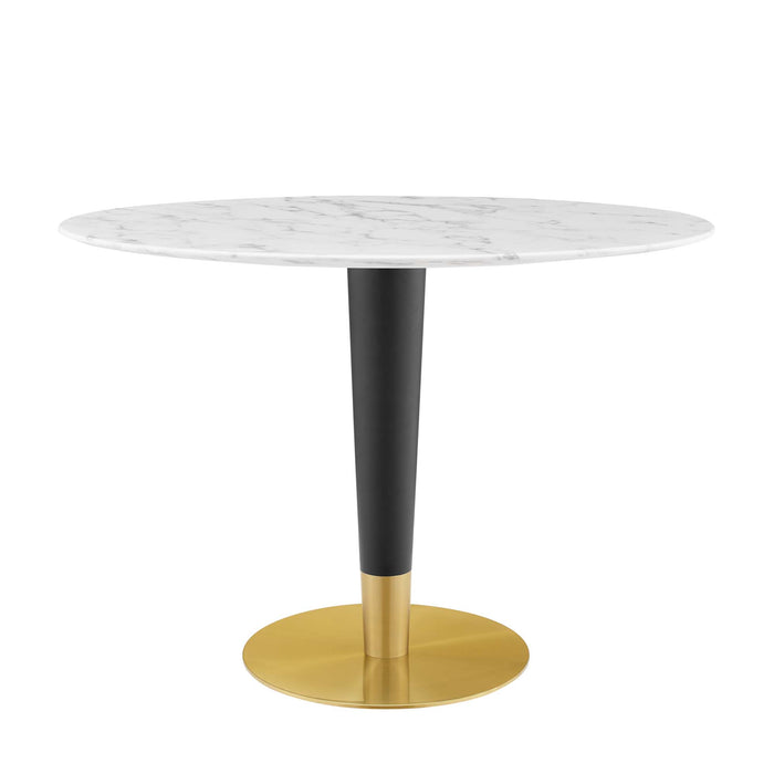 Zinque 42" Oval Artificial Marble Dining Table