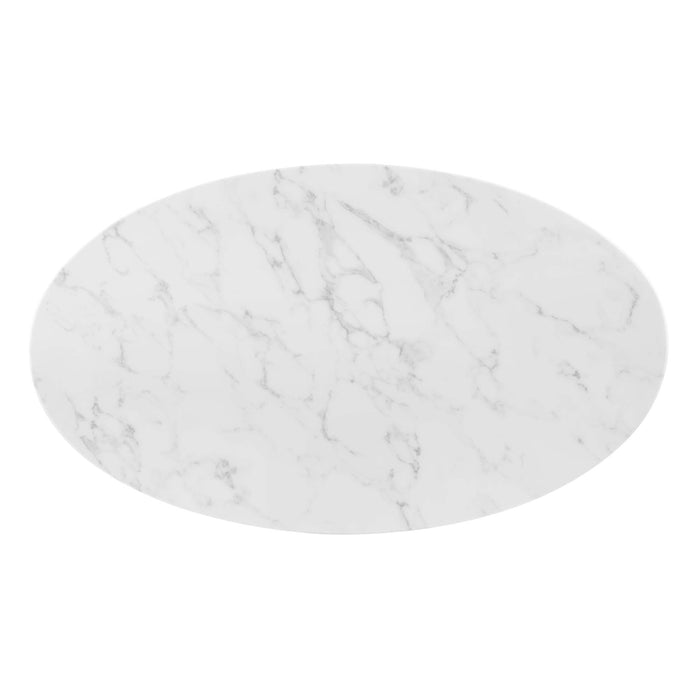 Zinque 48" Oval Artificial Marble Dining Table