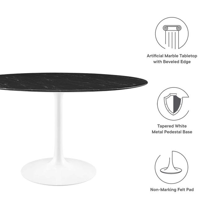 Lippa 54" Round Artificial Marble Dining Table